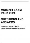 MNB3701 Latest Exam pack 2024(Questions and answers)