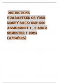 Distinctions  Guaranteed or your  money back: QMI1500  Assignment 1 , 2 and 3  Semester 1 2024