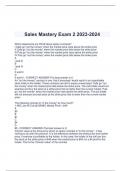 Sales Mastery Exam 2 2023-2024