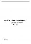 Environmental economics - Discussion questions: questions and solutions