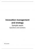 Innovation management and strategy - Mock exam: questions and solution