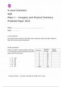 AQA A  LEVEL CHEMISTRY PAPER 1-INORGANIC AND PHYSICAL CHEMISTRY PREDICTED PAPER 2023