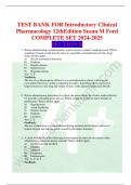 TEST BANK FOR Introductory Clinical  Pharmacology 12thEdition Susan M Ford  COMPLETE SET 2024-2025 