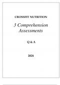 CROSSFIT NUTRITION COMPREHENSION ASSESSMENTS Q & A 2024&period;