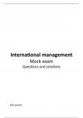 International management - Mock exam: questions and solutions