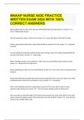  NNAAP NURSE AIDE PRACTICE WRITTEN EXAM 2024 WITH 100% CORRECT ANSWERS