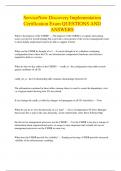 ServiceNow Discovery Implementation Certification Exam QUESTIONS AND ANSWERS  What 