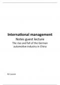 International management - Guest lecture: the rise and fall of the German automotive industry in China