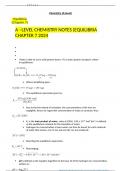A –LEVEL CHEMISTRY NOTES (EQUILIBRIA CHAPTER 7 2024 