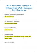 Nr507 /Nr 507 Week 1 | Advanced Pathophysiology Week 1 Exam Latest 2024 | Chamberlain
