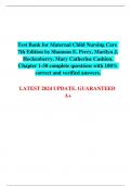 Test Bank for Maternal Child Nursing Care 7th Edition by Shannon E. Perry, Marilyn J. Hockenberry, Mary Catherine Cashion. Chapter 1-50 complete questions with 100% correct and verified answers.  LATEST 2024 UPDATE. GUARANTEED A+