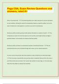 Pega CSA&comma; Exam Review Questions and  answers&comma; rated A&plus;&sol; &lbrack;Exam Prediction paper Updated 2024&sol;25&rsqb;