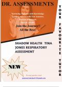 SHADOW HEALTH  TINA JONES RESPIRATORY ASSESSMENT Questions & Answers: Guaranteed A+ Guide