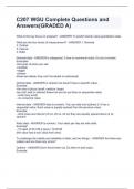 C207 WGU Complete Questions and Answers&lpar;GRADED A&rpar;