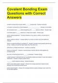 Covalent Bonding Exam Questions with Correct Answers