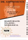 SHADOW HEALTH- TINA JONES - NEUROLOGICAL Questions with 100% Correct Answers | Verified | Updated 