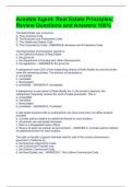 Aceable Agent&colon; Real Estate Principles&colon; Review Questions and Answers 100&percnt;