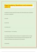 Pega Academy Questions and answers&comma;  rated A&plus;&sol; &lbrack;Exam Prediction paper Updated 2024&sol;25&rsqb;