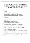 (EXAM 2) ONE-COMPARTMENT OPEN MODEL - IV BOLUS QUESTIONS WITH COMPLETE SOLUTIONS