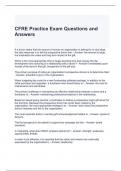 CFRE Practice Exam Questions and Answers