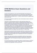 CFRE MidTerm Exam Questions and Answers