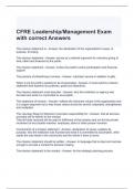 CFRE Leadership-Management Exam with correct Answers