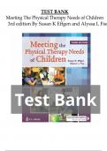 TEST BANK Meeting the Physical Therapy Needs of Children 3RD&rpar; Chapter 1-26 Susan K&period; Effgen&comma; Alyssa LaForme Fiss 