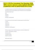 WGU C239 Pre-Assessment Test Questions With Correct Answers Latest Updated 2024&sol;2025 &lpar;VERIFIED 100&percnt;&rpar;