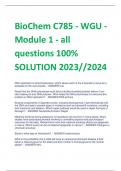 BioChem C785 - WGU - Module 1 - all  questions 100%  SOLUTION 2023//2024