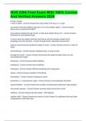 NUR 2204 Final Exam With 100&percnt; Correct And Verified Answers 2024
