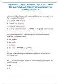 SPREADSHEET MODELLING FINAL EXAM ACTUAL EXAM  200 QUESTIONS AND CORRECT DETAILED ANSWERS  &vert;ALREADY GRADED A&plus; 