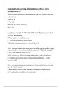 transcultural nursing final exam questions with correct answers