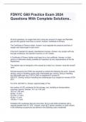 FDNYC G60 Practice Exam 2024 Questions With Complete Solutions..