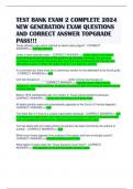 TEST BANK EXAM 2 COMPLETE 2024 NEW GENERATION EXAM QUESTIONS AND CORRECT ANSWER TOPGRADE PASS&excl;&excl;&excl; 