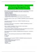 Gastrointestinal Disorders&comma; Assessment and Nursing Management Test Questions With Actual Answers
