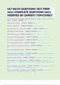 SAT MATH QUESTIONS TEST PREP 2024 COMPLETE QUESTIONS 100&percnt; VERIFIED BY EXPERTS TOPSCORE&excl;&excl;&excl;
