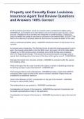 Property and Casualty Exam Louisiana Insurance Agent Test Review Questions and Answers 100&percnt; Correct 