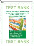 Test Bank For Nursing Leadership, Management, and Professional Practice for the LPN/LVN 7th Edition By Tamara R. Dahlkemper 9781719641487 Chapter 1-20 Complete Guide .