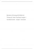Elements of Ecology 9th Edition by Thomas M. Smith Test Bank chapter-1