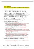 UNIT 4 READING GUIDES: HELL CREEK; NILPENA, AUSTRALIA; AND NORTH POLE, AUSTRALIA END OF AN ERA: HELL CREEK