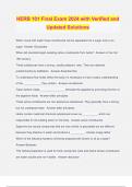HERB 101 Final Exam 2024 with Verified and Updated Solutions