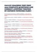 GALLUP COACHING TEST PREP 2024 COMPLETE QUESTIONS AND CORRECT ANSWERS VERIFIED BY EXPERTS TOPSCORE PASS&excl;&excl;&excl;