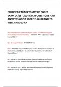 CERTIFIED PARAOPTOMETRIC CODER EXAM LATEST 2024 EXAM QUESTIONS AND ANSWERS GOOD SCORE IS QUARANTEED WELL GRADED A&plus;   