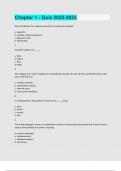 Chapter 1 - Quiz 2022-2023 Question and answers latest update 