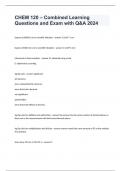CHEM 120 &ndash; Combined Learning Questions and Exam with Q&A 2024