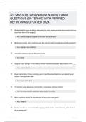 ATI Med-surg: Perioperative Nursing EXAM QUESTIONS (30 TERMS) WITH VERIFIED DEFINITIONS UPDATED 2024