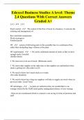 Edexcel Business Studies A level: Theme 2.4 Questions With Correct Answers Graded A+