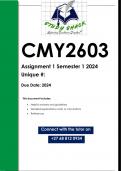 CMY2603 Assignment 1 (QUALITY ANSWERS) Semester 1 2024