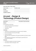 A-Level&Tab;- Design & Technology &lpar;Product Design&rpar;