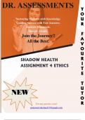 SHADOW HEALTH  ASSIGNMENT 4 ETHICS /Latest Updated A+ Guide Solution
